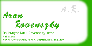 aron rovenszky business card